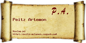 Peitz Artemon névjegykártya